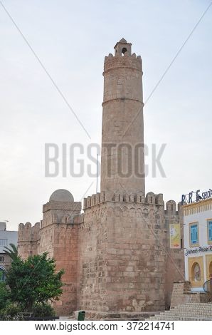 Sousse, Tunisia - February 02, 2009: Ribat (aghlabid Style) - Southeast Corner Of Exterior Wall With