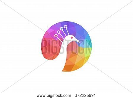 Awesome Peacock Logo Design Vector Stock Illustration. Peacock Logo Design. Low Poly Peacock