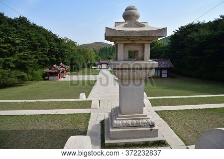 Tomb Of King Wanggon Or Hyollung Royal Tomb. Construction On The Tomb Start In 943. North Korea. Hae