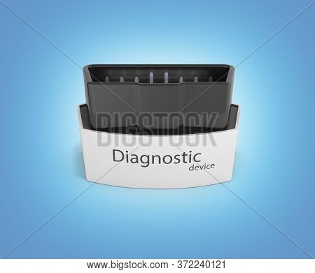 Obd2 Wireless Car Scanner Isolated On Blue Gradient Background 3d Illustration
