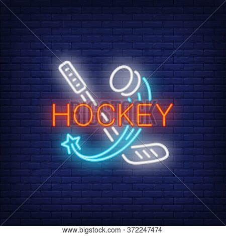 Hockey Neon Text Stick Image & Photo (Free Trial) | Bigstock