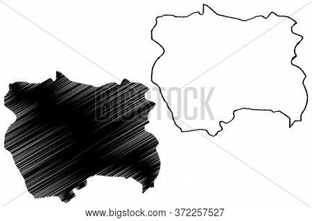Kolasin Municipality (montenegro, Municipalities Of Montenegro) Map Vector Illustration, Scribble Sk