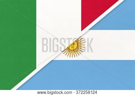 Italy Or Italian Republic And Argentina Or Argentine Republic, Symbol Of Two National Flags From Tex