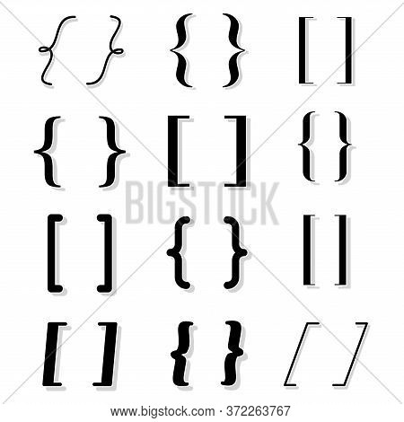 Set Of Parentheses Icons Design, Message Discussion Conversation And Chatting Theme Vector Illustrat