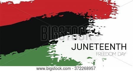 Template Banner With Hand Draw Juneteenth Freedom Day Flag In Vector Format. Juneteenth Symbol Backg