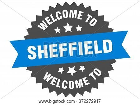 Sheffield Sign. Welcome To Sheffield Blue Sticker