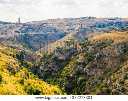 Viewpoint Of Matera And The Sassi In Murgia Timone, Basilicata, Italy