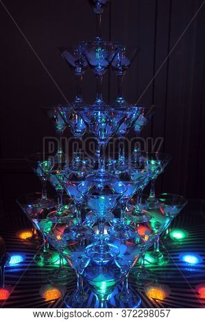 Glasses Of Champagne And Lights