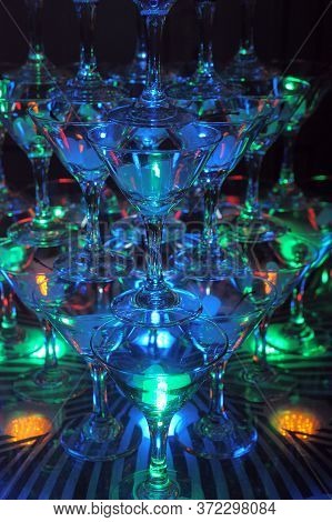 Glasses Of Champagne And Lights