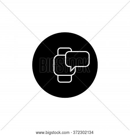 Icon In The Form Of Smart Watch On The Background.