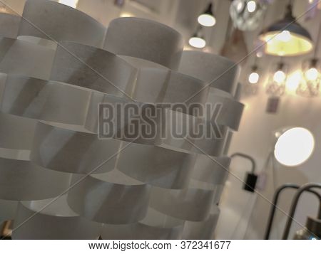 A Beautiful White Lamp In A Market
