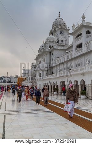 Amritsar, India - January 26, 2017: Ghanta Ghar Deori Clock Tower In The Golden Temple In Amritsar, 