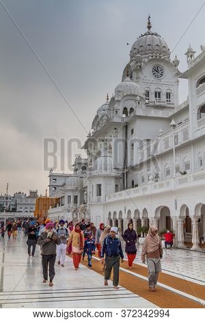 Amritsar, India - January 26, 2017: Ghanta Ghar Deori Clock Tower Of The Golden Temple In Amritsar, 