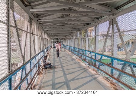 Guwahati, India - January 31, 2017: Overpass Over Guwahati Railway Station, Assam State, India