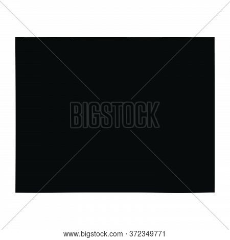 Wyoming Wy State Map Usa. Black Silhouette And Outline Isolated Maps On A White Background. Eps Vect