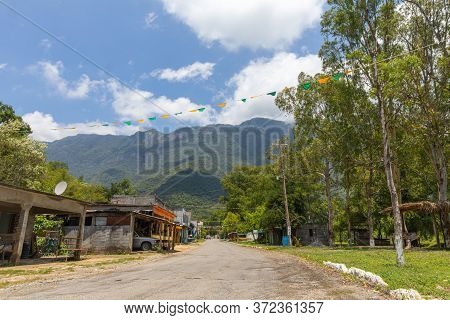 The Streets Of El Chorrito, Town In The Sierra Madre Oriental, In The State Of Tamaulipas Mexico
