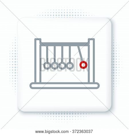 Line Pendulum Icon Isolated On White Background. Newtons Cradle. Colorful Outline Concept. Vector