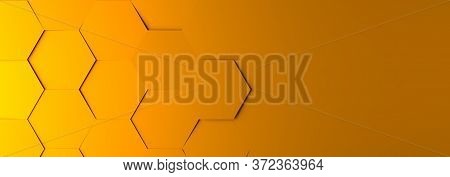 Abstract Modern Yellow Honeycomb Background, 3d Rendering