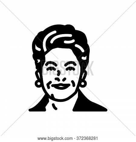 Black Solid Icon For Dilma Brazilian Dilma-rousseff President