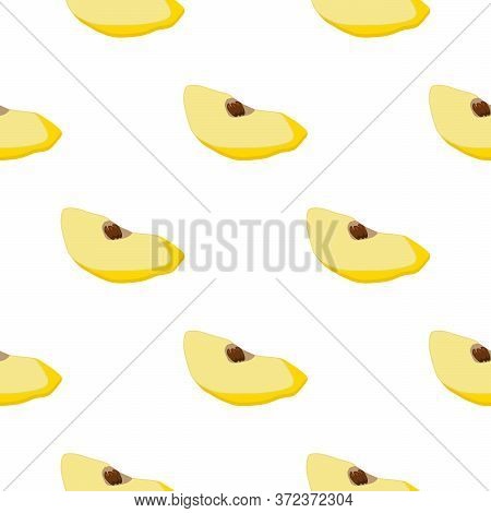 Illustration On Theme Big Colored Seamless Quince, Bright Fruit Pattern For Seal. Fruit Pattern Cons