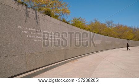 Martin Luther King Memorial In Washington Dc - Washington, United States - April 8, 2017