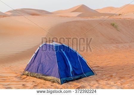 Tent In The Sand Dunes Of Sharqiya Wahiba Sands, Oman
