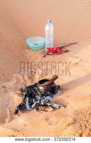 Boiling Of A Water In The Sand Dunes Of Sharqiya Wahiba Sands, Oman
