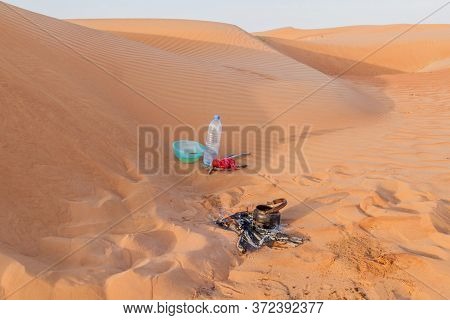 Boiling Of A Water In The Sand Dunes Of Sharqiya Wahiba Sands, Oman