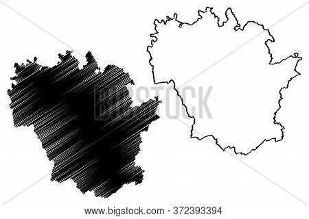 Redange Canton (grand Duchy Of Luxembourg, Administrative Divisions) Map Vector Illustration, Scribb