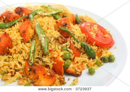 Caril de frango Tikka Biriani