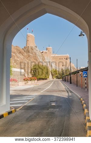 View Of Al Mirani Fort In Muscat From Mathaib Gate, Oman