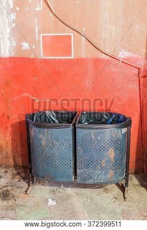 Garbage Bin In Muttrah Souq In Muscat, Oman