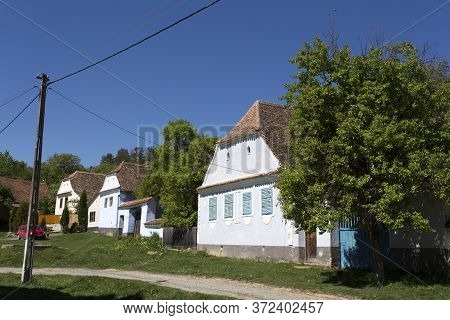 Viscri, Romania - April 29, 2018: Viscri, Fortified Town In A Sunny Day