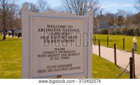 Entrance Of Arlington Cemetery In Washington Dc - Washington, United States - April 8, 2017