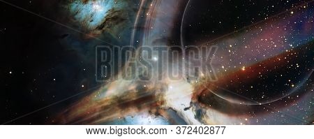Supermassive Black Hole In The Universe. Elements Of This Image Furnished By Nasa