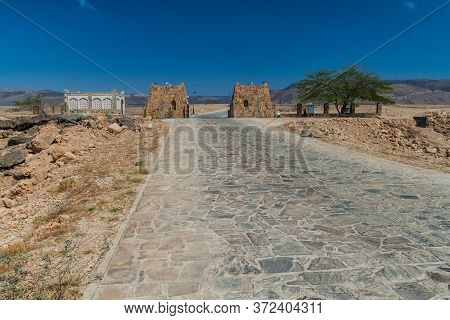 Entry Gate Of Sumhuram Archaeological Park With Ruins Of Ancient Town Khor Rori Near Salalah, Oman