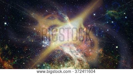 Pulsar Black Hole Somewere In Space. Elements Of This Image Were Furnished By Nasa