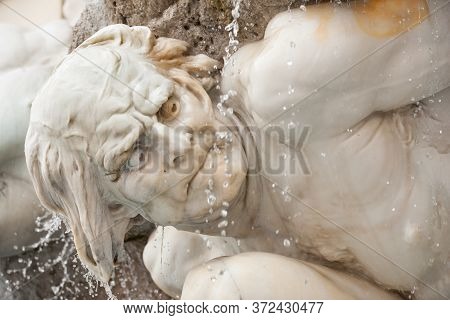 Exquisite Detail Of Power On Land Fountain On Michaelerplatz By The Hofburg Palace In Inner City, Vi