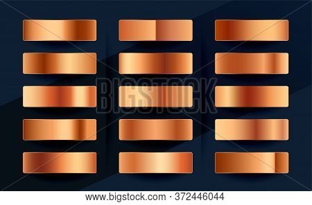 Copper Or Rose Gold Premium Gradient Swatches Palette Set