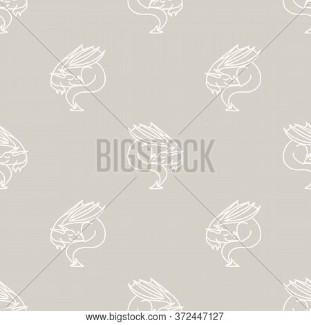 Seamless Background Sleeping Dragon Reptile Gender Neutral Baby Pattern. Simple Whimsical Minimal Ea