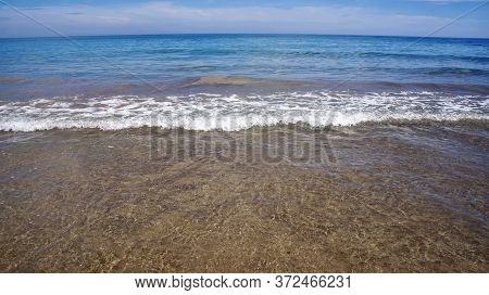 Waves Of The Mediterranean Sea. Spanish Coast