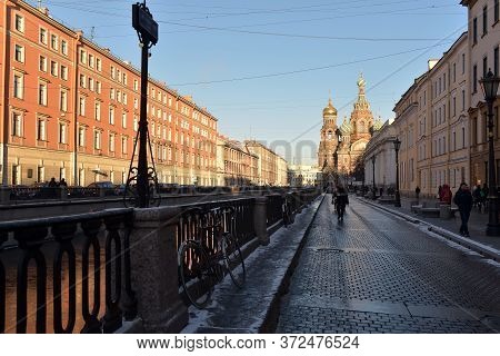 Russia, St. Petersburg, 29,12,2015 Griboedov Canal And The Savior On Blood