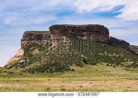 Chugwater Wyoming Prairie Bluffs. Scenic Beauty Of Wyoming