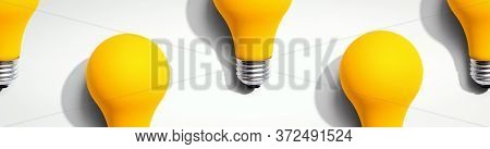 Yellow Light Bulb Pattern With Shadow - Flat Lay