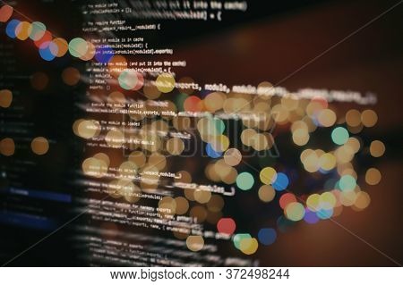 Abstract Computer Script Code. Programming Code Screen Of Software Developer. Software Programming W