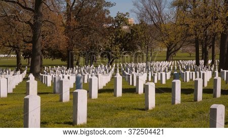 Famous Arlington Cemetery In Washington Dc - Washington, United States - April 8, 2017