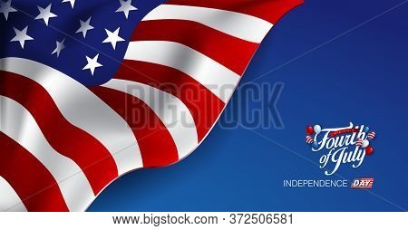 Independence Day Usa Banner Template American Balloons Flag Decor.4th Of July Celebration Poster Tem