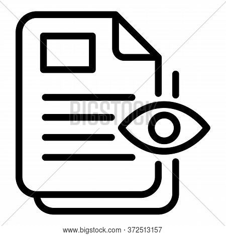 Inspector Documents Icon. Outline Inspector Documents Vector Icon For Web Design Isolated On White B