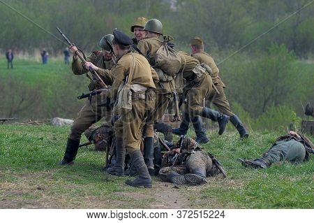 Russia, St. Petersburg, 13,05,2012 Reconstruction Of The Battles Of The Second World War