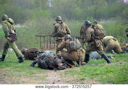 Russia, St. Petersburg, 13,05,2012 Reconstruction Of The Battles Of The Second World War